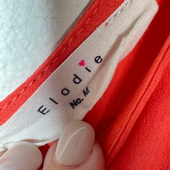 Elodie peach sleeveless V-neck lace trim cropped blouse top shirt medium M B160 - Picture 2 of 4